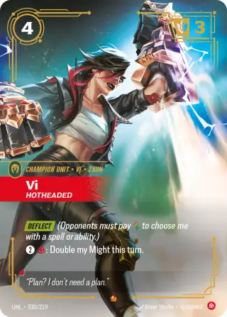 Vi, Hotheaded — Riftbound Epic card UNL 030