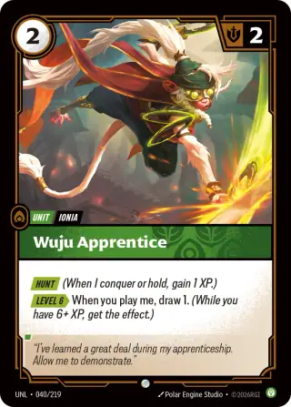 Wuju Apprentice — Riftbound card UNL 040