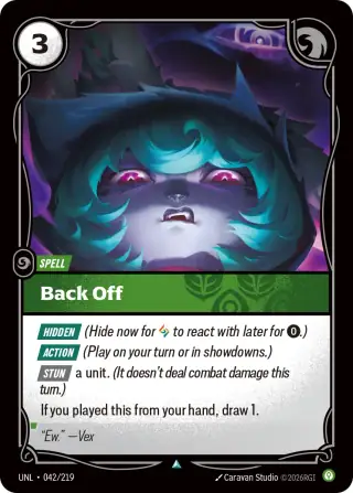 Back Off — Riftbound card UNL 042