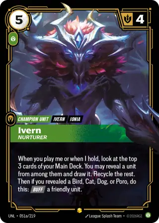 Ivern, Nurturer — Riftbound Showcase card UNL 051a
