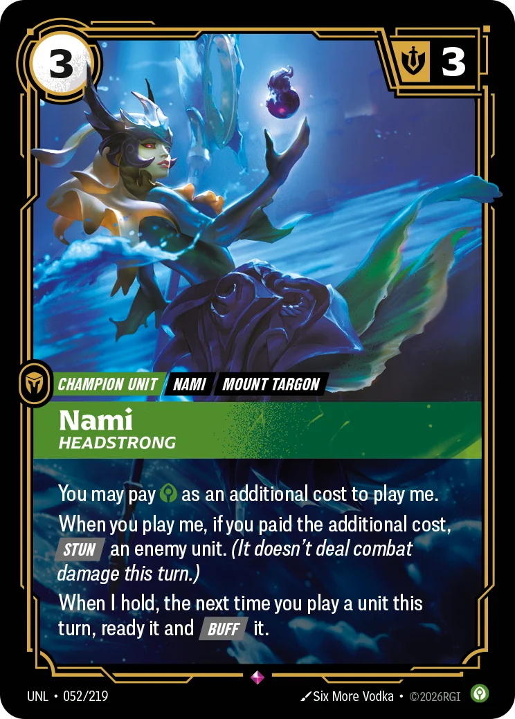 Nami, Headstrong — Riftbound card UNL 052