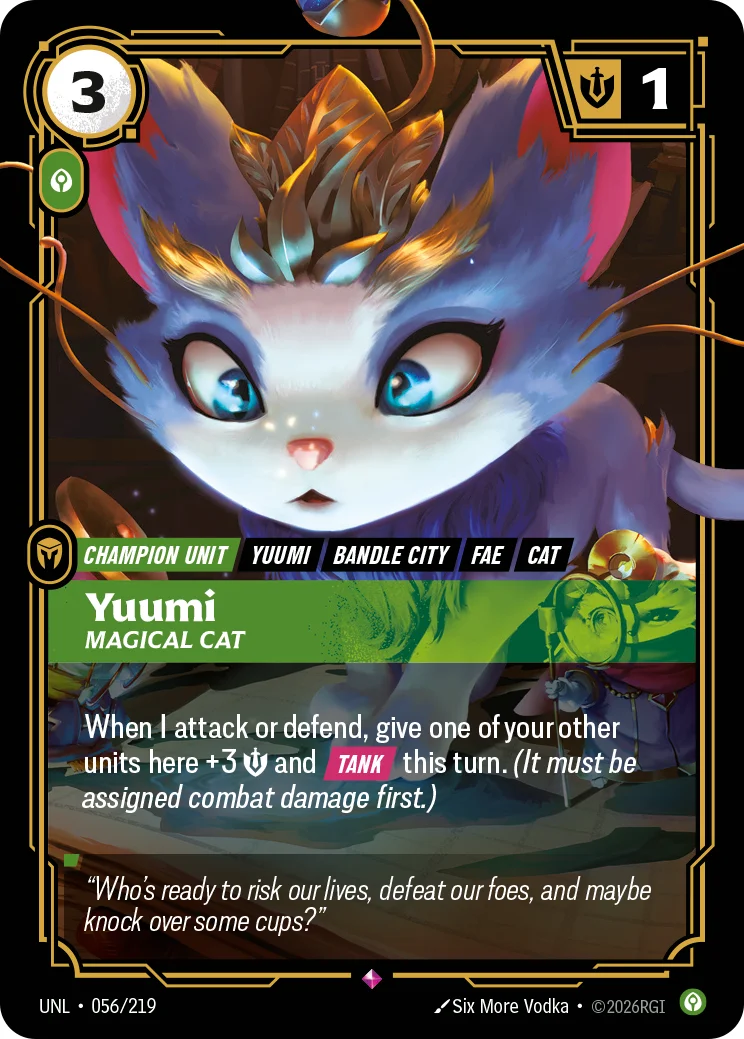 Yuumi, Magical Cat — Riftbound card UNL 056