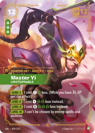 Master Yi, Unstoppable — Riftbound Epic card UNL 059