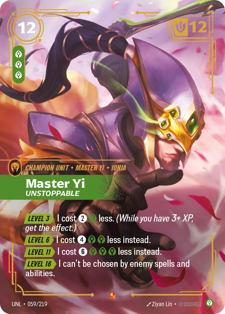 Master Yi, Unstoppable — Riftbound Epic card UNL 059