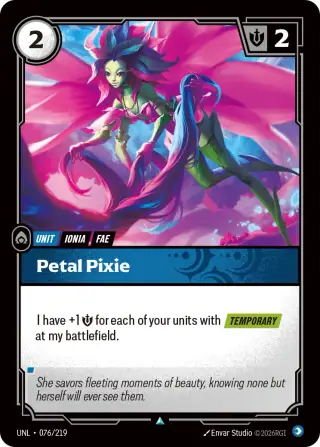 Petal Pixie — Riftbound card UNL 076