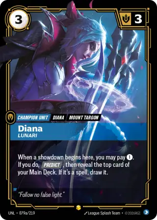 Diana, Lunari — Riftbound Showcase card UNL 079a