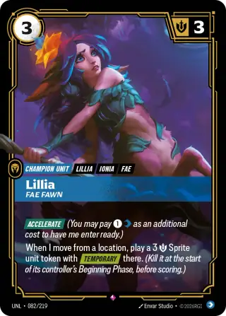 Lillia, Fae Fawn — Riftbound card UNL 082