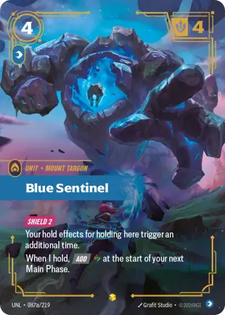 Blue Sentinel — Riftbound Showcase card UNL 087a