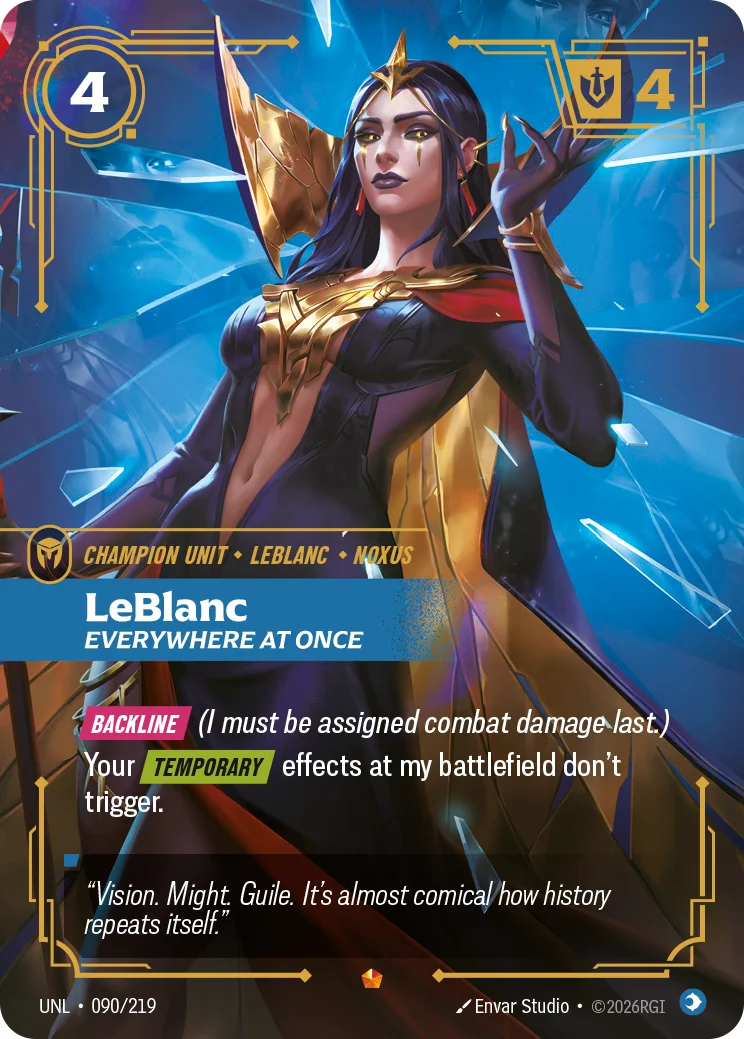 LeBlanc, Everywhere at Once — Riftbound Epic card UNL 090