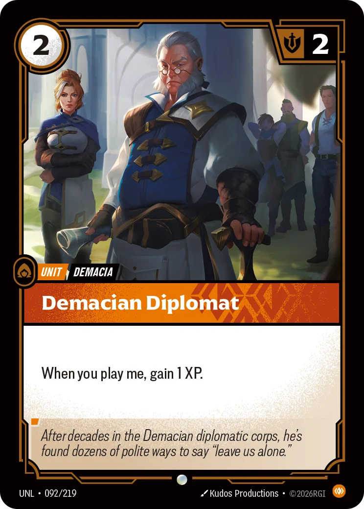 Demacian Diplomat — Riftbound card UNL 092
