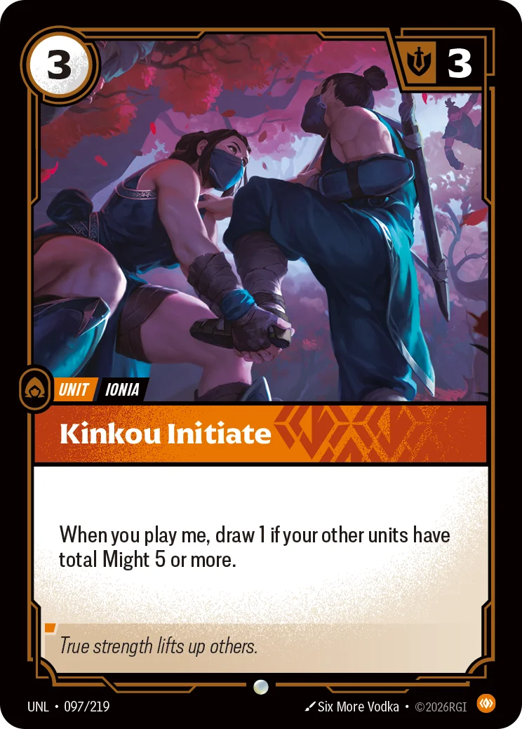 Kinkou Initiate — Riftbound card UNL 097