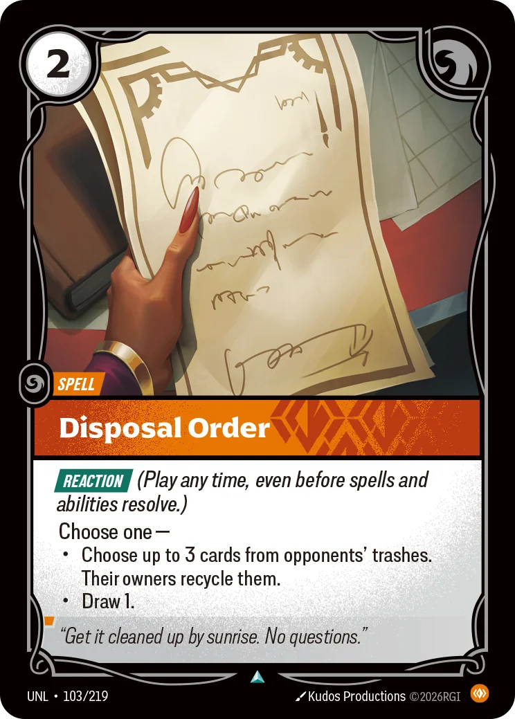 Disposal Order — Riftbound card UNL 103