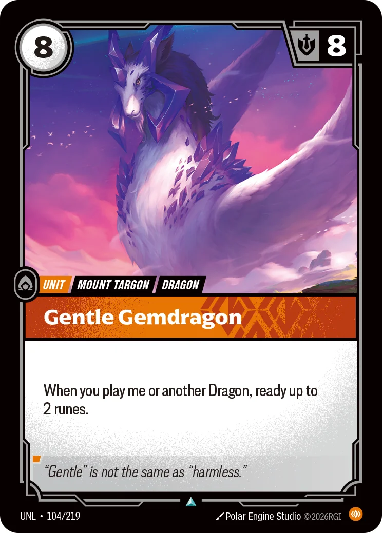 Gentle Gemdragon — Riftbound card UNL 104