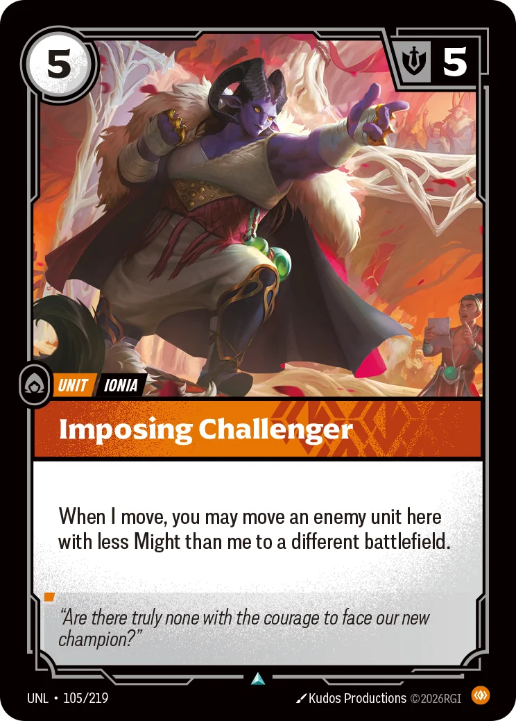 Imposing Challenger — Riftbound card UNL 105