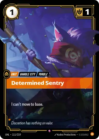 Determined Sentry — Riftbound card UNL 111