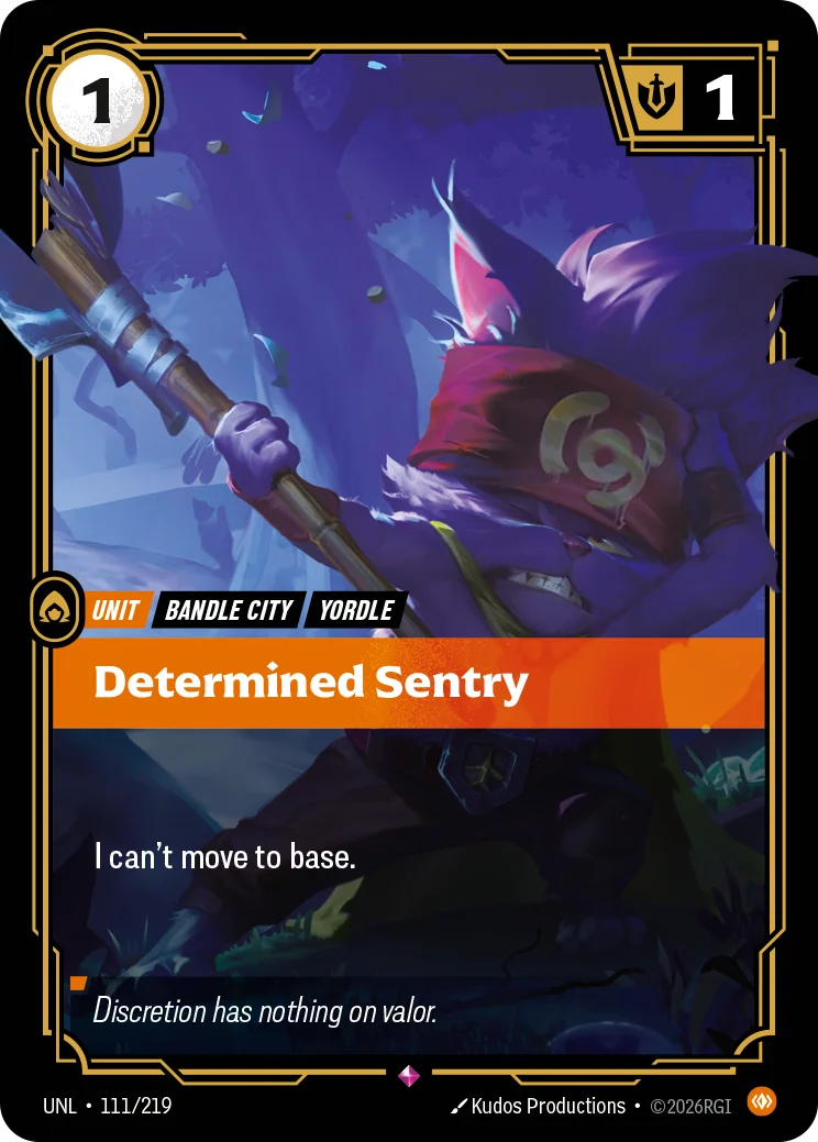 Determined Sentry — Riftbound card UNL 111