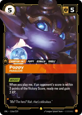 Poppy, Paragon — Riftbound Showcase card UNL 116a