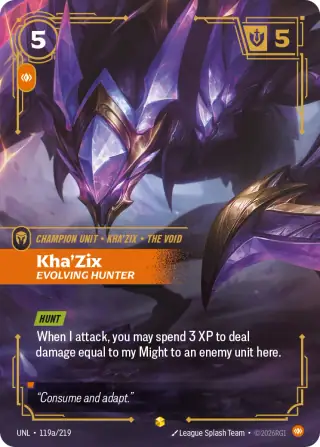 Kha'Zix, Evolving Hunter — Riftbound Showcase card UNL 119a