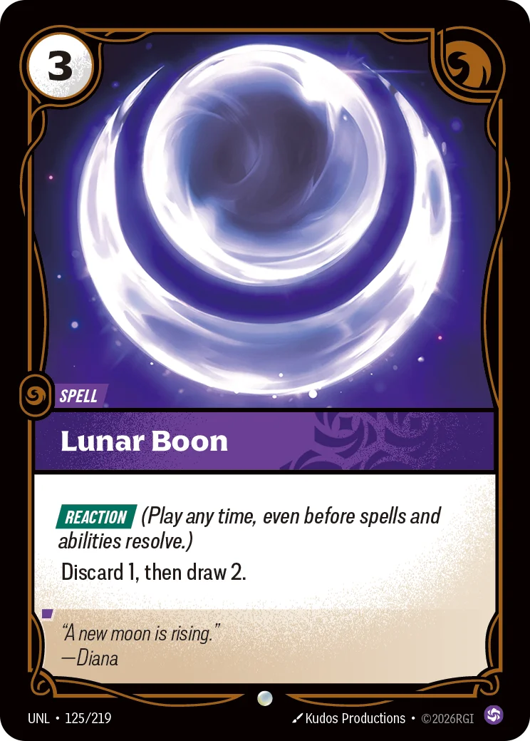 Lunar Boon — Riftbound card UNL 125