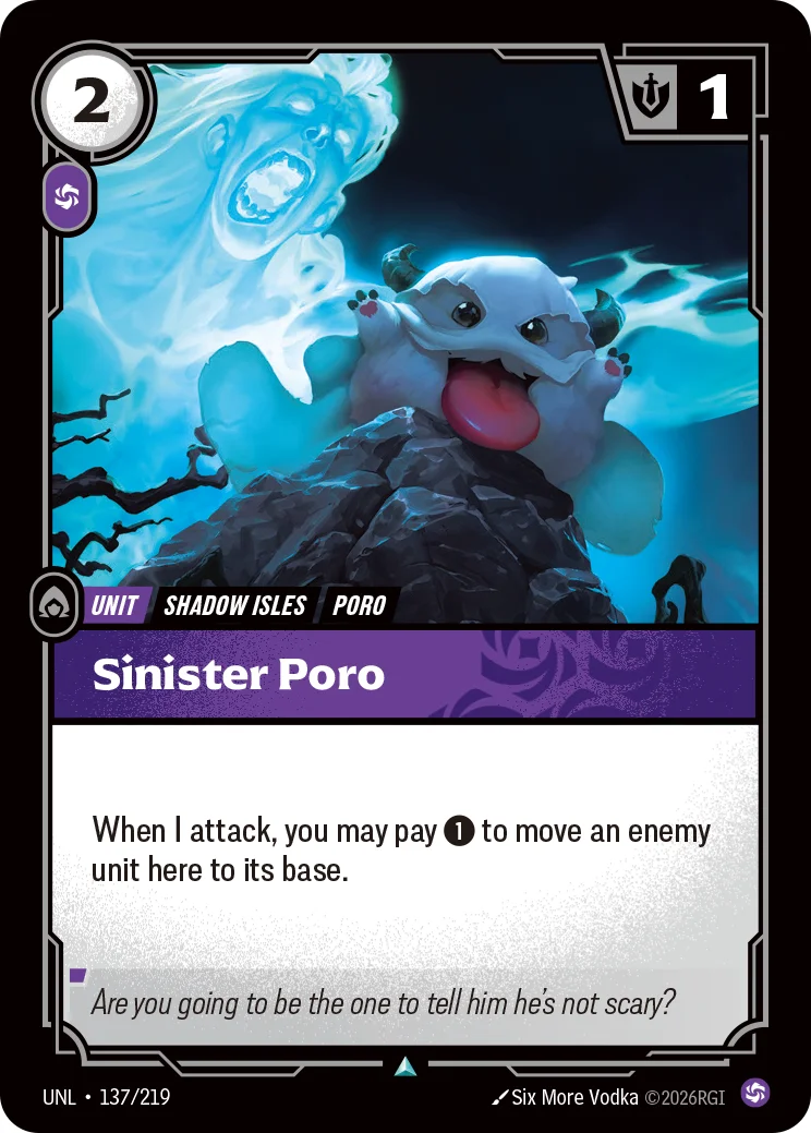 Sinister Poro — Riftbound promo card UNL 137