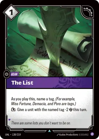 The List — Riftbound card UNL 138