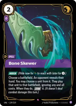 Bone Skewer — Riftbound card UNL 139