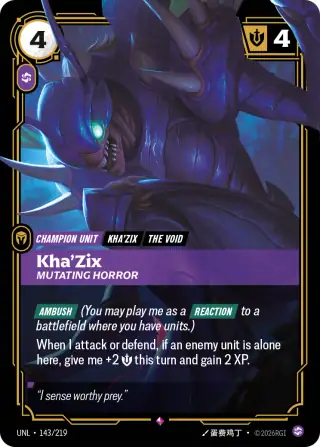 Kha'Zix, Mutating Horror — Riftbound card UNL 143