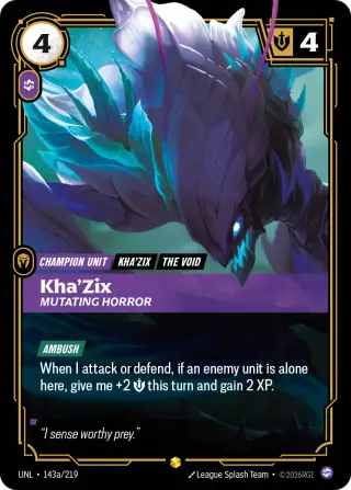Kha'Zix, Mutating Horror — Riftbound Showcase card UNL 143a