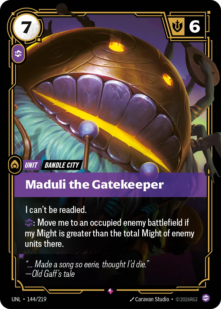 Maduli the Gatekeeper — Riftbound card UNL 144