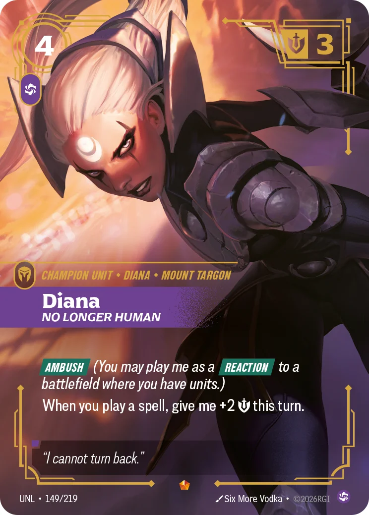 Diana, No Longer Human — Riftbound Epic card UNL 149