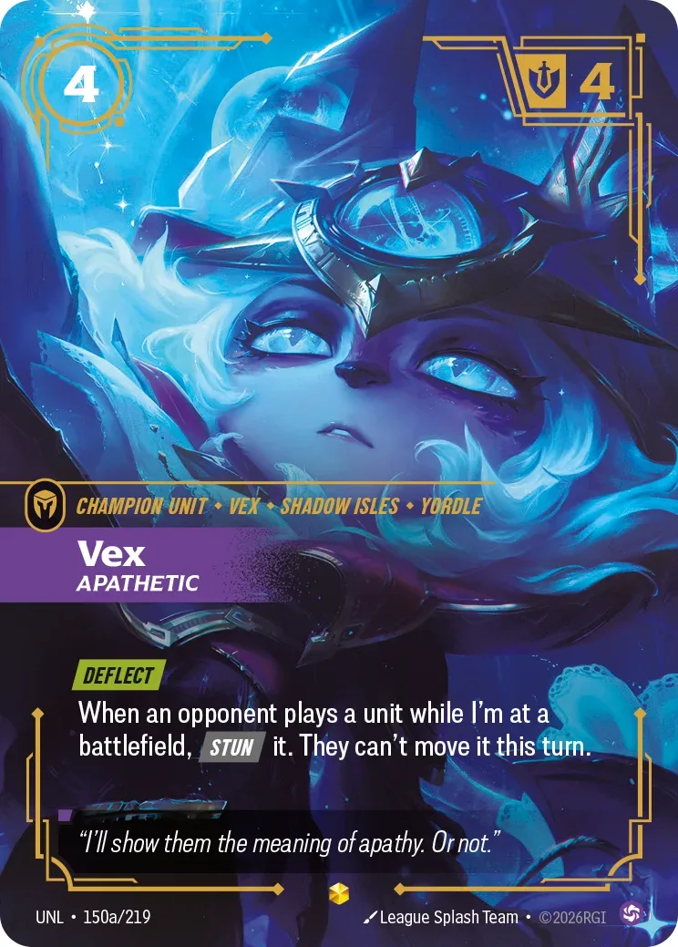 Vex, Apathetic — Riftbound Showcase card UNL 150a