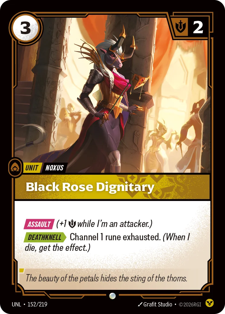Black Rose Dignitary — Riftbound card UNL 152