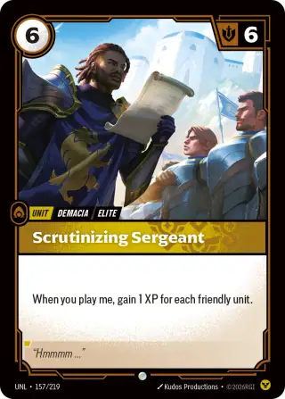 Scrutinizing Sergeant — Riftbound card UNL 157