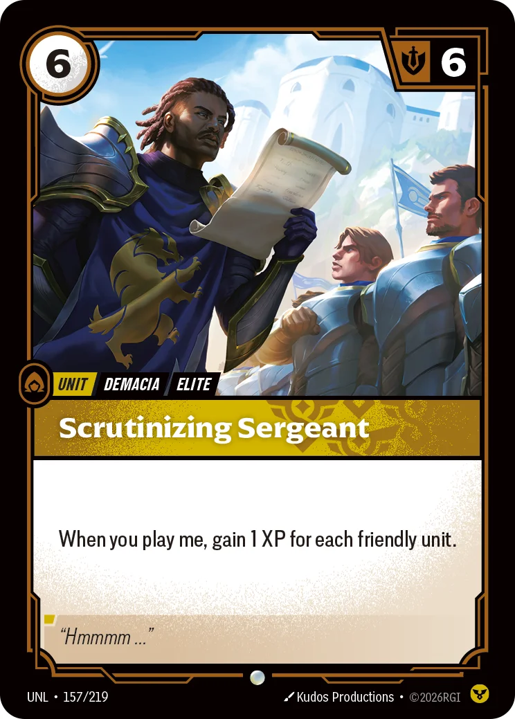 Scrutinizing Sergeant — Riftbound card UNL 157
