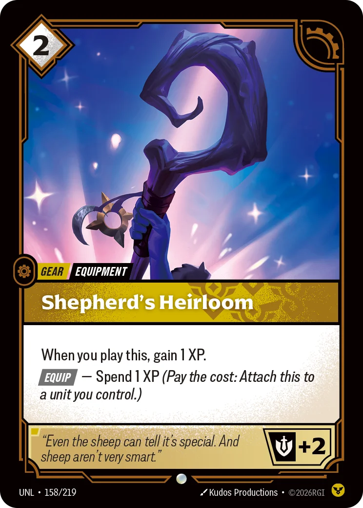 Shepherd's Heirloom — Riftbound card UNL 158
