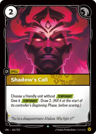 Shadow's Call — Riftbound card UNL 165