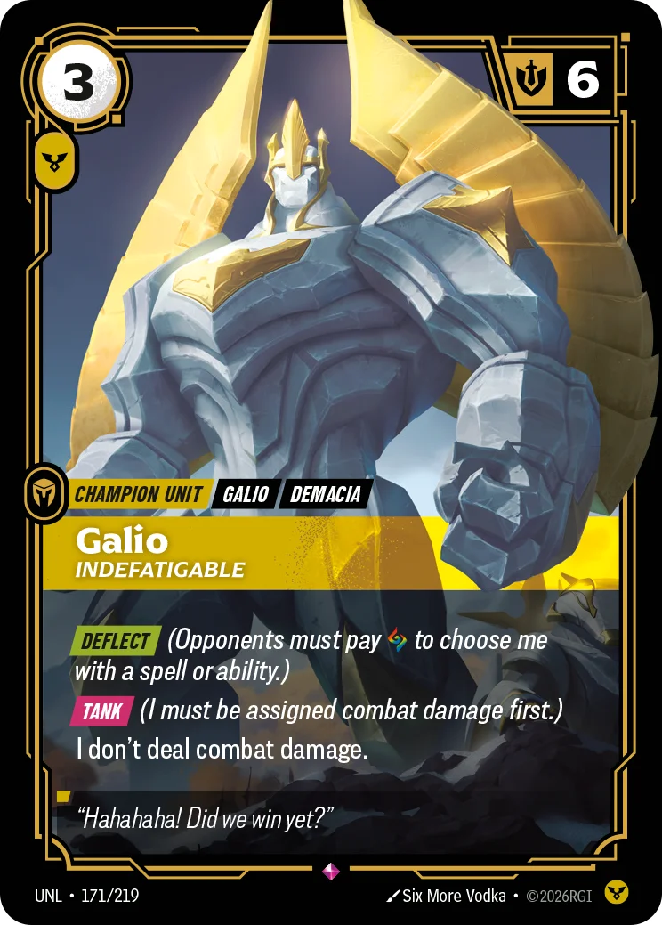 Galio, Indefatigable — Riftbound card UNL 171
