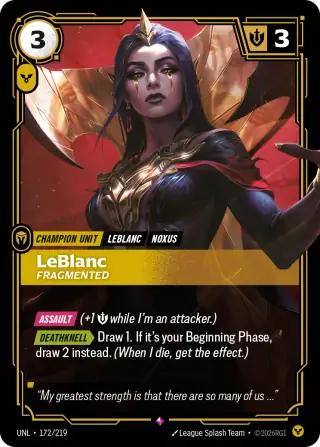 LeBlanc, Fragmented — Riftbound card UNL 172