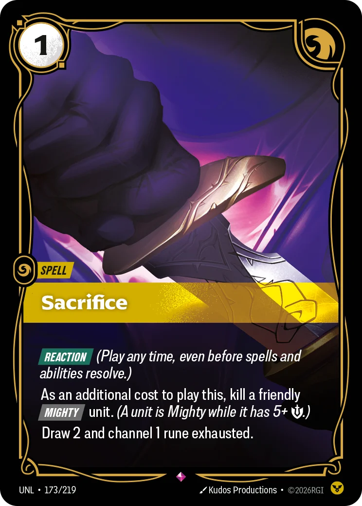 Sacrifice — Riftbound card UNL 173