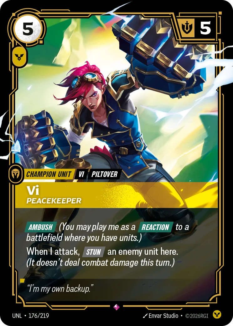 Vi, Peacekeeper — Riftbound card UNL 176