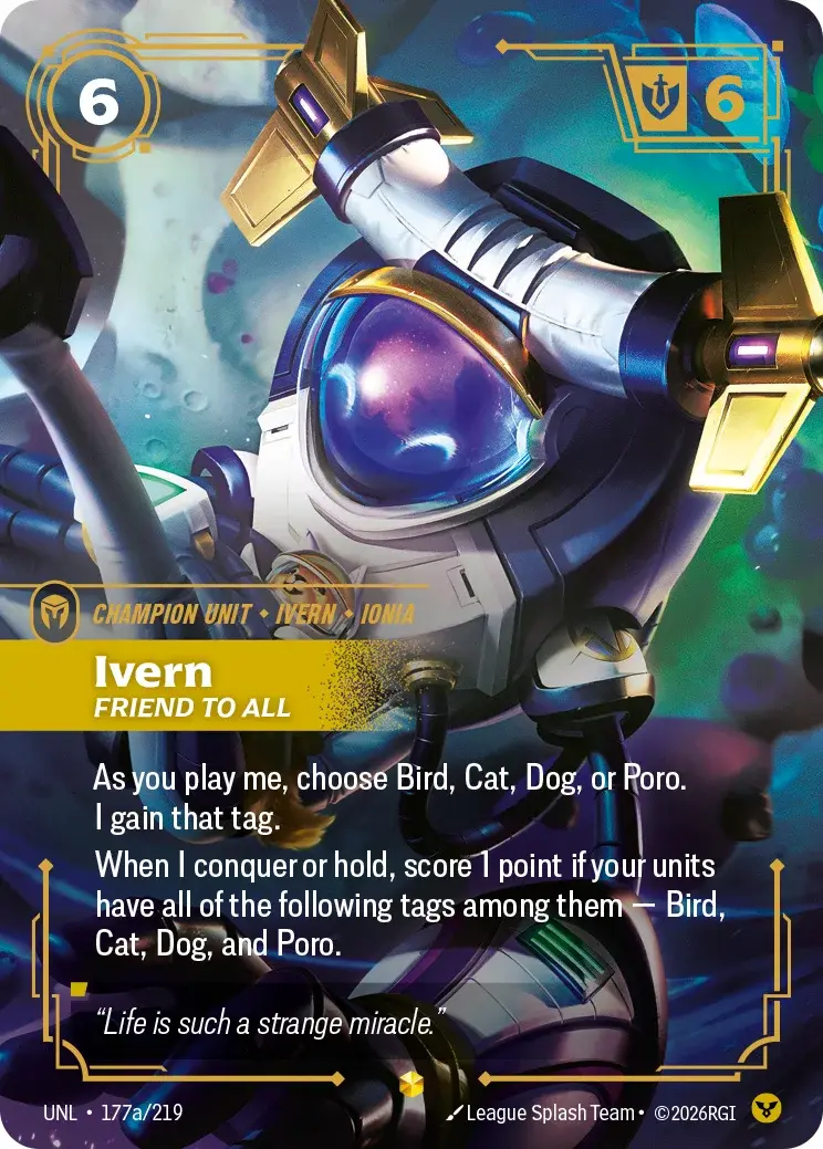 Ivern, Friend to All — Riftbound Showcase card UNL 177a