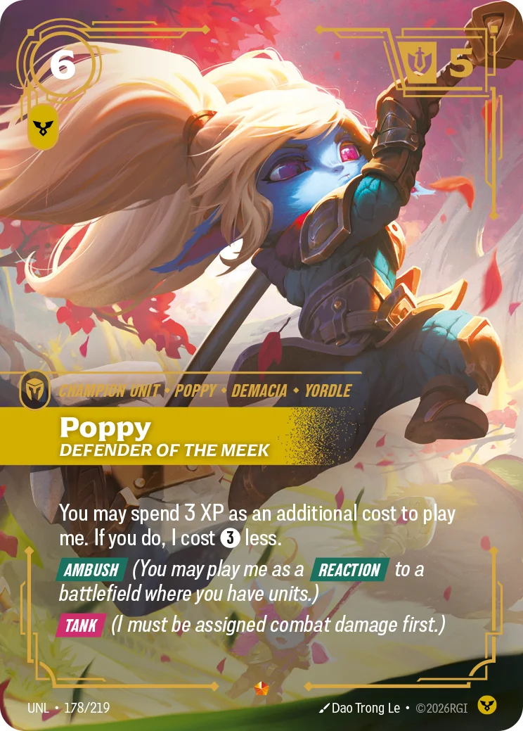Poppy, Defender of the Meek — Riftbound Epic card UNL 178