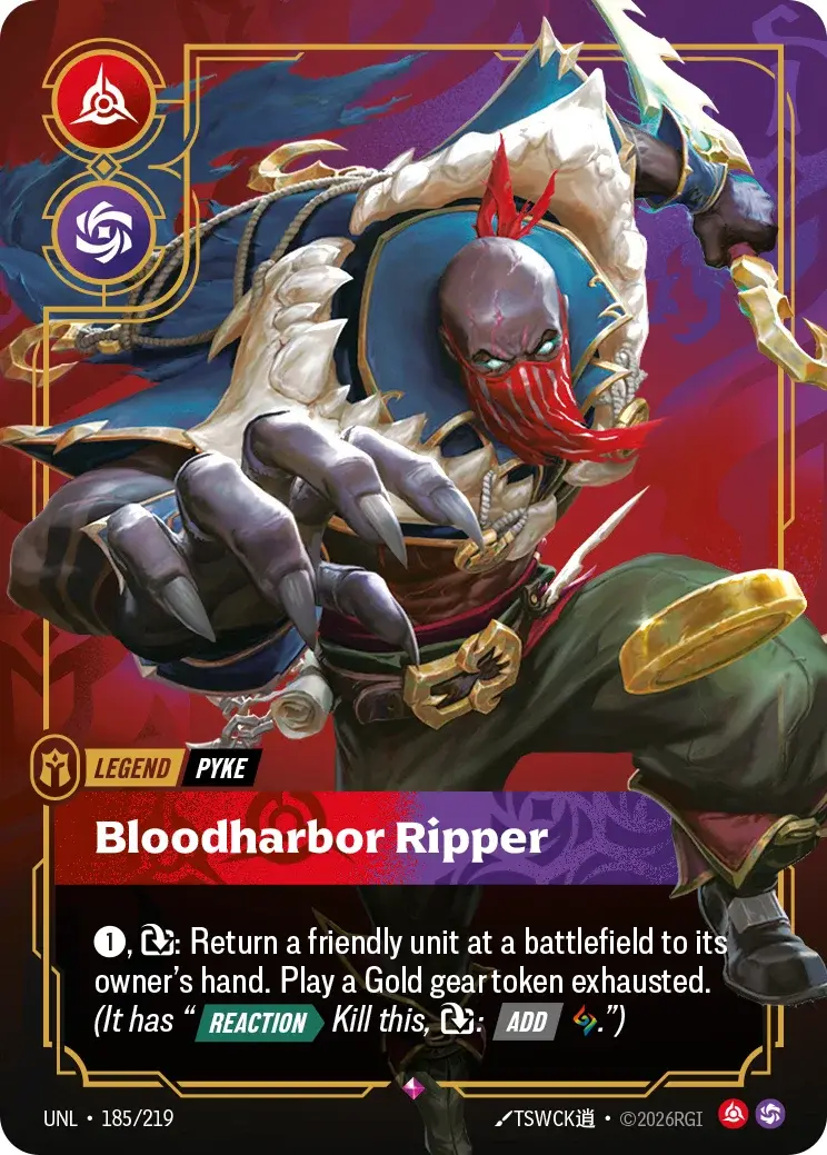 Pyke, Bloodharbor Ripper — Riftbound promo card UNL 185