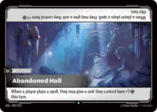 Abandoned Hall — Riftbound card UNL 205
