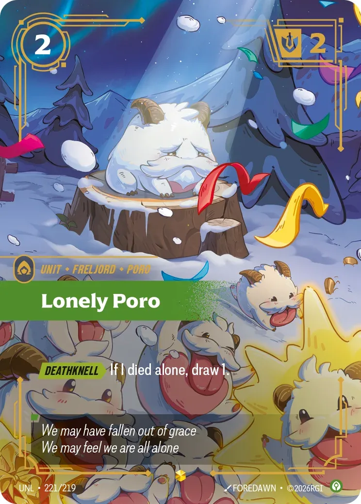 Lonely Poro — Riftbound overnumbered card UNL 221