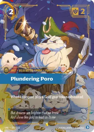 Plundering Poro — Riftbound overnumbered card UNL 222