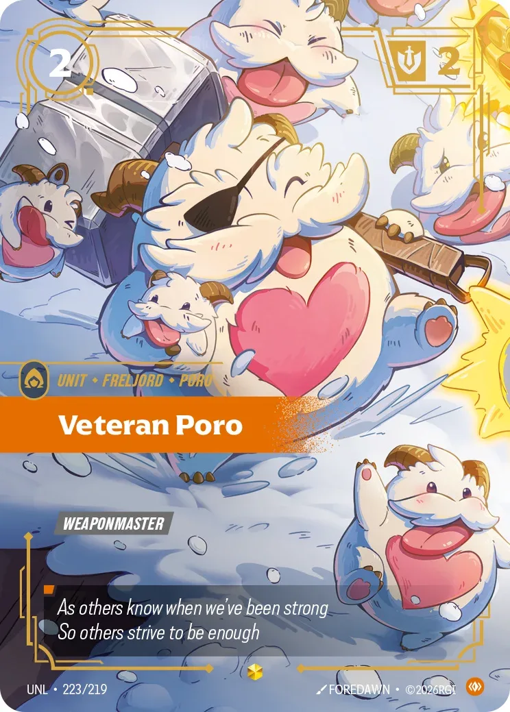Veteran Poro — Riftbound overnumbered card UNL 223