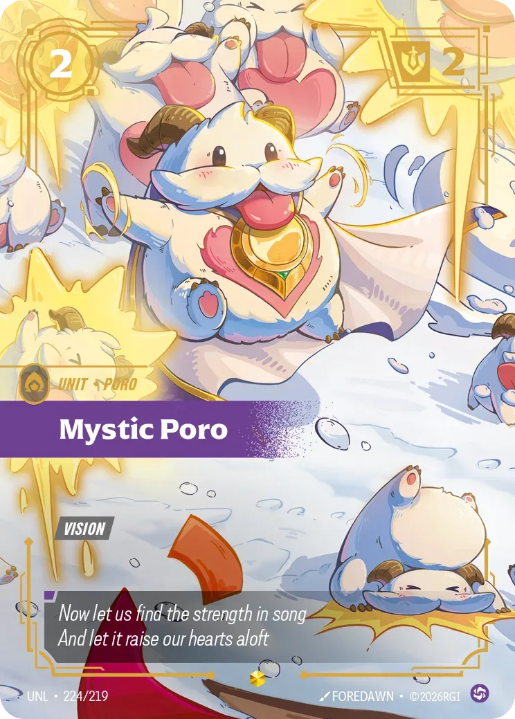 Mystic Poro — Riftbound overnumbered card UNL 224