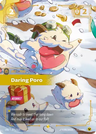 Daring Poro — Riftbound overnumbered card UNL 225