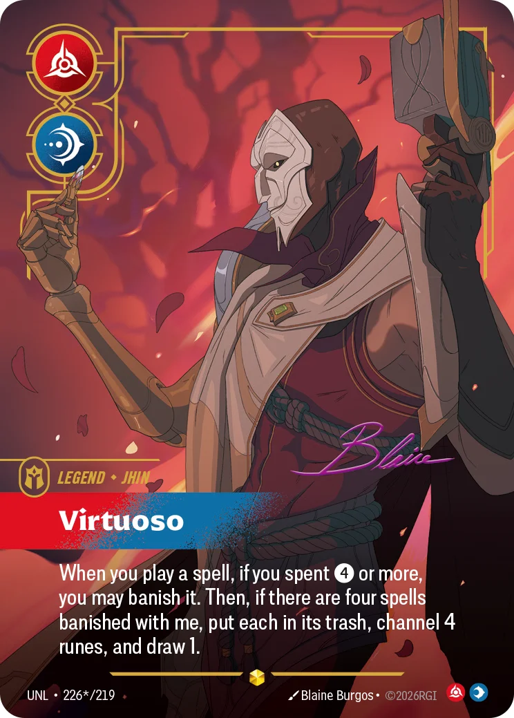 Jhin, Virtuoso — Riftbound signature card UNL 226